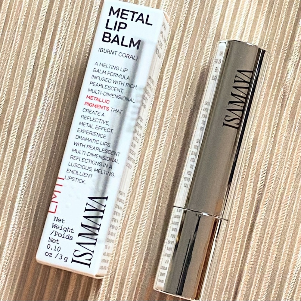 ISAMAYA Metal Lip Balm Metallic Lipstick Burnt Coral full size 3g
